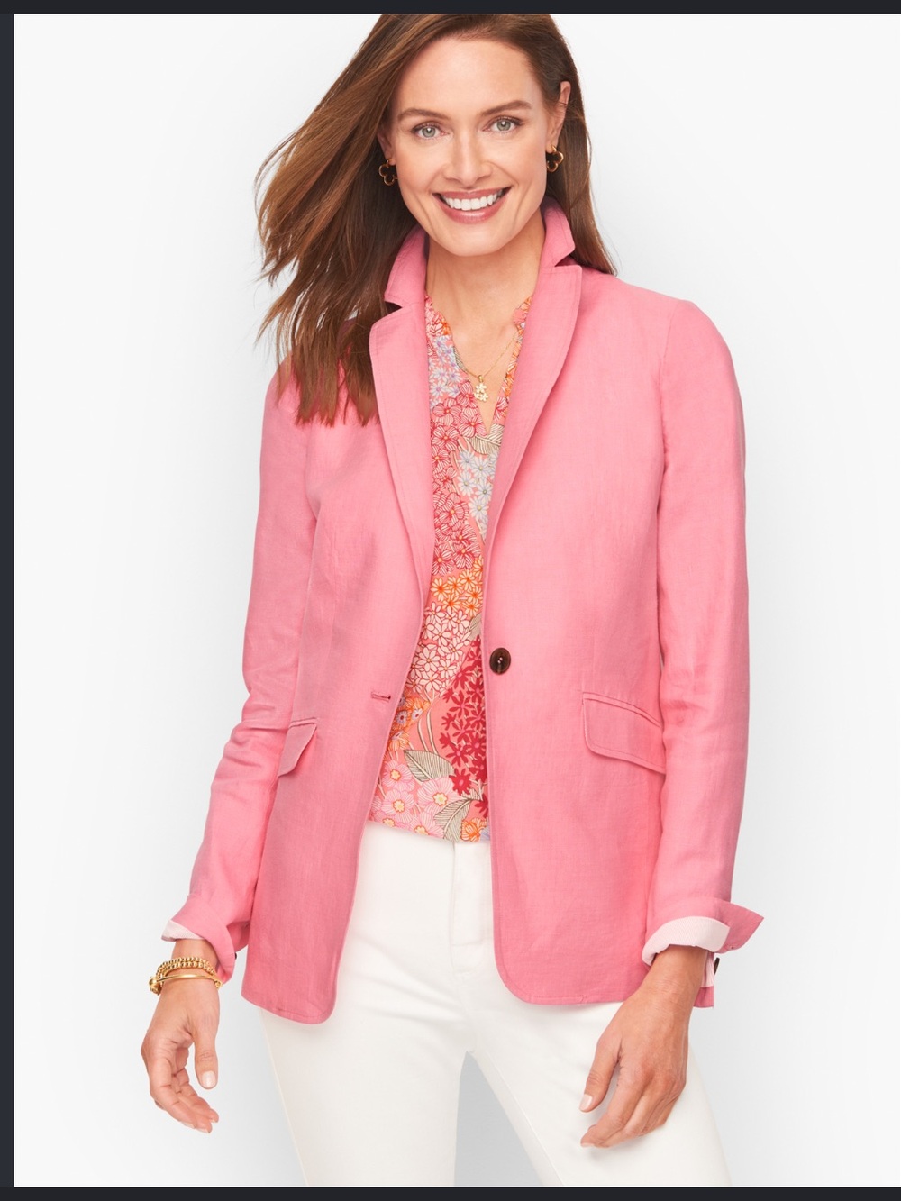 Talbots Pink Single-Button Blazer